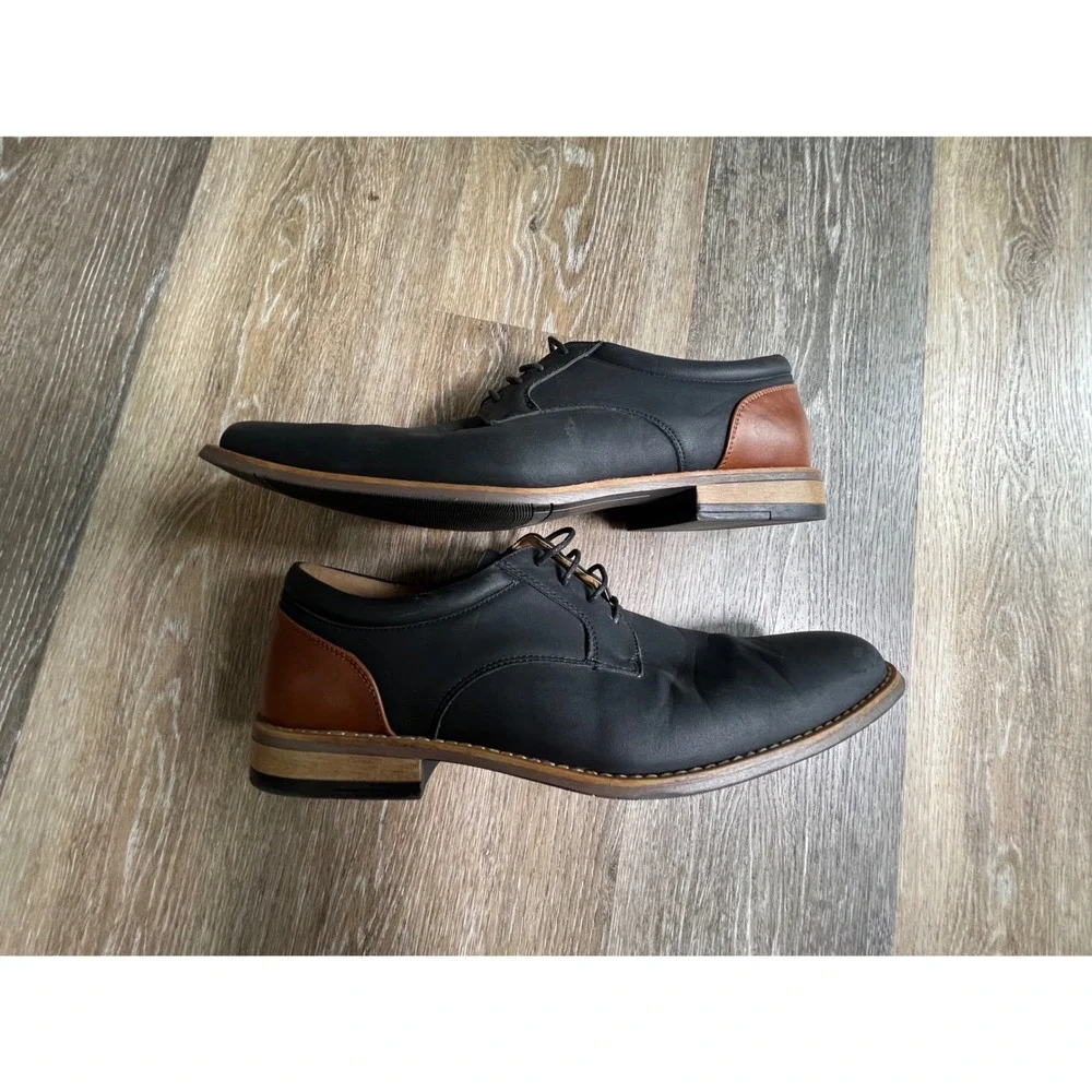 Perry‎ Ellis Portfolio Finley Dress Shoes Mens 12 Black Brown Two Tone Derby